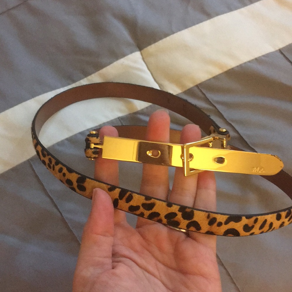 Lauren Ralph Lauren Leopard-Pattern Thin Belt with Gold Hardware